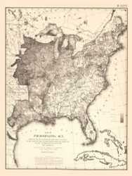 Map of Predominating Sex in the United States 1870 - Walker 1870 9th Census Atlas Eastern - USA Atlases