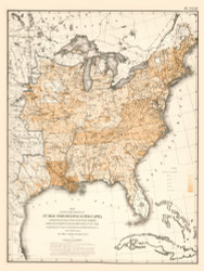 Degree of Public Inbdebtedness per Capita in the United States 1870 - Walker 1870 9th Census Atlas Eastern - USA Atlases
