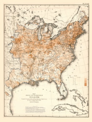 Distribution of Wealth in the United States 1870 - Walker 1870 9th Census Atlas Eastern - USA Atlases