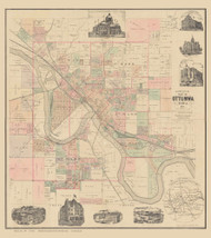 Ottumwa 1893 Allen - Old Map Reprint - Iowa Cities