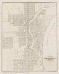 Milwaukee 1852 Lapham - Old Map Reprint - Wisconsin Cities
