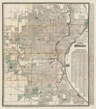 Milwaukee 1912 Caspar - Old Map Reprint - Wisconsin Cities
