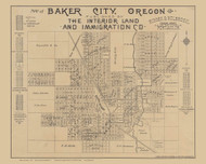 Baker City 1890  - Old Map Reprint - Oregon Cities