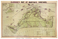 Eldridge's Map of Martha's Vineyard 1892 G.W. Eldridge - Old Map Custom Print
