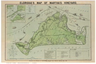 Martha's Vineyard 1913 G.W. Eldridge - Old Map Custom Print