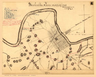 Nashville 1863 Blakeslee - Old Map Reprint - Tennessee Cities