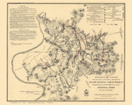 Nashville 1864 Battlefields - Old Map Reprint - Tennessee Cities