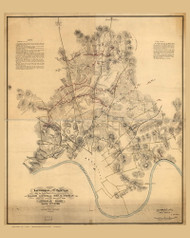 Nashville 1864 Battlefields 2 - Old Map Reprint - Tennessee Cities