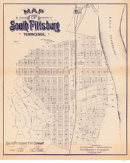 South Pittsburg 1887 Clute - Old Map Reprint - Tennessee Cities