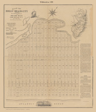Wildwood formery Holly City Beach ca. 1890 Taylor - Old Map Reprint - New Jersey Cities