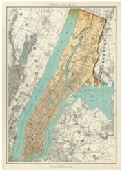 New York City New York 1895 - Old City Map Custom Reprint - Bien State Atlas