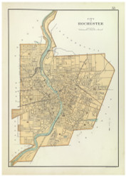 Rochester New York 1895 - Old City Map Custom Reprint - Bien State Atlas