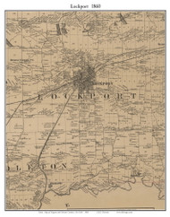 Lockport, New York 1860 Old Town Map Custom Print - Niagara Co.