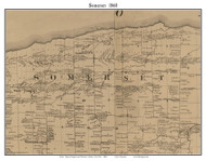 Somerset, New York 1860 Old Town Map Custom Print - Niagara Co.