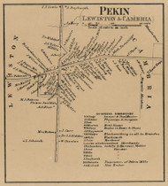 Pekin Village, Cambria New York 1860 Old Town Map Custom Print - Niagara Co.