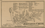 Johnsons Creek Village, Hartland New York 1860 Old Town Map Custom Print - Niagara Co.