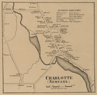 Charlotte Village, Newfane New York 1860 Old Town Map Custom Print - Niagara Co.