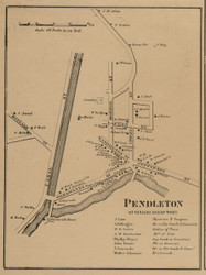Pendleton Village Village, Pendleton New York 1860 Old Town Map Custom Print - Niagara Co.