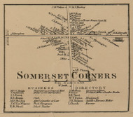 Somerset Corners Village, Somerset New York 1860 Old Town Map Custom Print - Niagara Co.