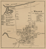 Wilson Village Village, Wilson New York 1860 Old Town Map Custom Print - Niagara Co.