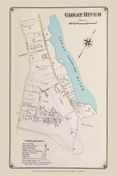Great River Custom, New York 1915 Old Map Reprint - Suffolk Co. Atlas South Vol. 1