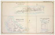 Oak Island Beach and Muncie Island, New York 1915 Old Map Reprint - Suffolk Co. Atlas South Vol. 1