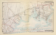 Southampton Town (part of) including Quogue Village, New York 1916 Old Map Reprint - Suffolk Co. Atlas South Vol. 2