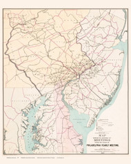 Philadelphia 1897 - Meetings - Old Map Reprint PA Cities
