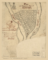 Pittsburgh 1760 - Old Map Reprint PA Cities
