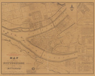 Pittsburgh 1830 - Old Map Reprint PA Cities