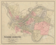 Pittsburgh 1882 - Old Map Reprint PA Cities