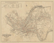 Pittsburgh 1893 - Old Map Reprint PA Cities