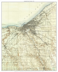 Cleveland (Verical) 1939 - Custom USGS Old Topo Map - Ohio