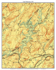 Lake Hopatcong 1898 - Custom USGS Old Topo Map - New Jersey