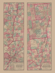 Adirondack Regions (and Hudson River) 1874 - Old Map Reprint