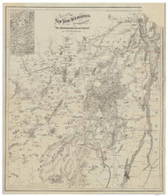 Adirondack Wilderness 1874 - Old Map Reprint
