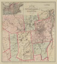Adirondack Wilderness 1876 - Old Map Reprint