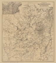 Adirondack Wilderness 1882 - Old Map Reprint