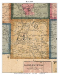 Locke, Cayuga Co. New York 1859 Old Town Map Custom Print - Cayuga & Seneca Cos.