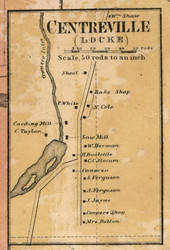 Centreville - Locke, Cayuga Co. New York 1859 Old Town Map Custom Print - Cayuga & Seneca Cos.