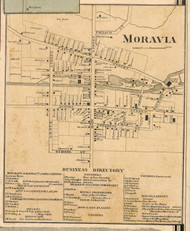 Moravia Village - Moravia, Cayuga Co. New York 1859 Old Town Map Custom Print - Cayuga & Seneca Cos.