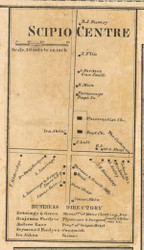 Scipio Centre - Scipio, Cayuga Co. New York 1859 Old Town Map Custom Print - Cayuga & Seneca Cos.
