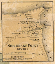 Sheldrake Point - Ovid, Seneca Co. New York 1859 Old Town Map Custom Print - Cayuga & Seneca Cos.