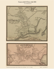Centreville & Osterville, Massachusetts 1858 Old Town Map Custom Print - Barnstable Co.