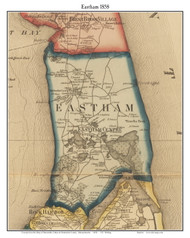 Eastham, Massachusetts 1858 Old Town Map Custom Print - Barnstable Co.