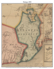 Mashpee, Massachusetts 1858 Old Town Map Custom Print - Barnstable Co.