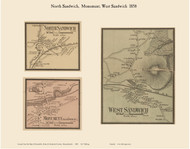 North Sandwich, West Sandwich and Monument Villages, Massachusetts 1858 Old Town Map Custom Print - Barnstable Co.