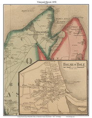 Vineyard Haven, Massachusetts 1858 Old Town Map Custom Print - Barnstable Co.