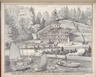 Ensenore Glenn House Owasco Lake, New York 1875 - Old Town Map Reprint - Cayuga Co. Atlas