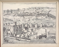 Auburn - Albert Garrett Res., Tenement Houses & Stone Quarries, New York 1875 - Old Town Map Reprint - Cayuga Co. Atlas